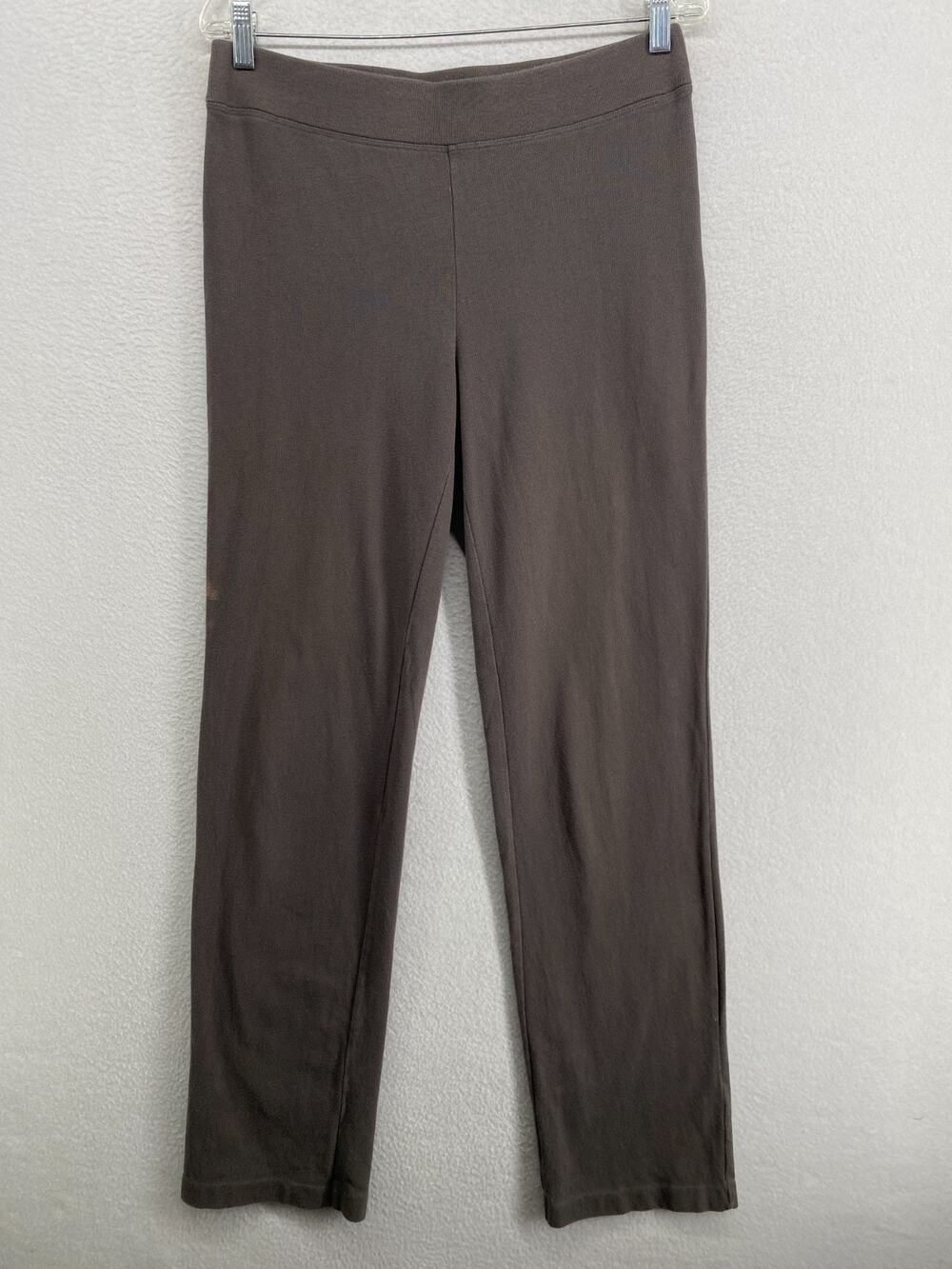 EILEEN FISHER Pants S Heavy Brushed Jersey Organic Cotton Full Length Brown